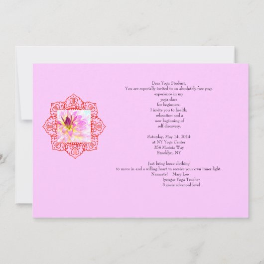 UITNODIGING VOOR EEN GRATIS YOGALES (Achterkant)