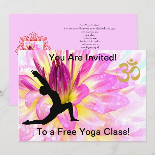 UITNODIGING VOOR EEN GRATIS YOGALES (Voorkant / Achterkant)
