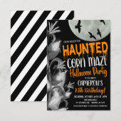 Uitnodiging voor een Griezelige Maisdoolhof (Voorkant / Achterkant)