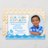 Uitnodiging voor een groep zwemmers: flip Flop (Voorkant / Achterkant)