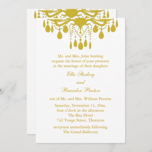 Uitnodiging voor een grote ballroomweddenschap (ge (Voorkant / Achterkant)