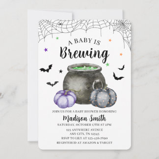 Uitnodiging voor een Halloween-babyfeestje: Een ba