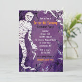 Uitnodiging voor een Halloween Mummy Party (Staand voorkant)