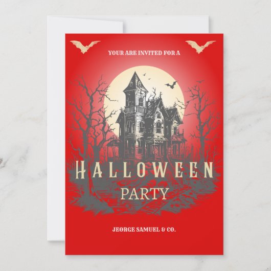 Uitnodiging voor een Halloween party | Aangepaste  (Voorkant)
