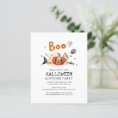 Uitnodiging voor een Halloween pompoen kostuumfees (Staand voorkant)