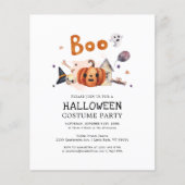 Uitnodiging voor een Halloween pompoen kostuumfees (Voorkant)