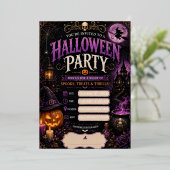 Uitnodiging voor een Halloweenfeest 2026 | Griezel (Staand Voorkant)