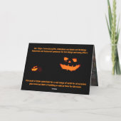 Uitnodiging voor een Halloweenfeest. Kaart (Achterkant)