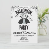 Uitnodiging voor een Halloweenfeest voor volwassen (Staand voorkant)