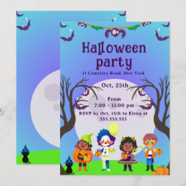 Uitnodiging voor een Halloweenfeestje voor lieve k