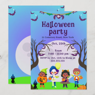 Uitnodiging voor een Halloweenfeestje voor lieve k