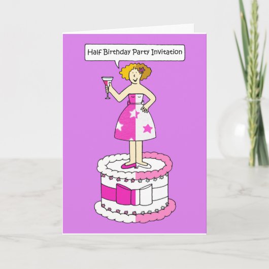 Uitnodiging voor een halve verjaardag (Voorkant)
