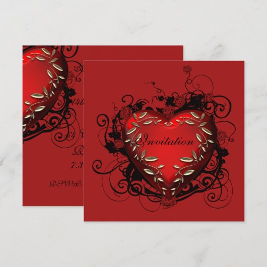 Uitnodiging voor een hartelijk Valentijnsdagfeest (Voorkant / Achterkant)