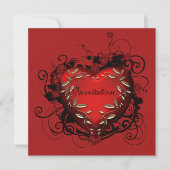 Uitnodiging voor een Heart Valentijnsdagfeest (Voorkant)