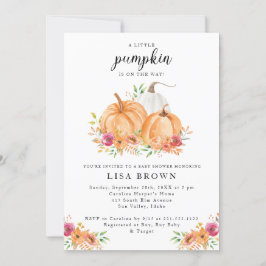 Uitnodiging voor een herfst baby shower met pompoe
