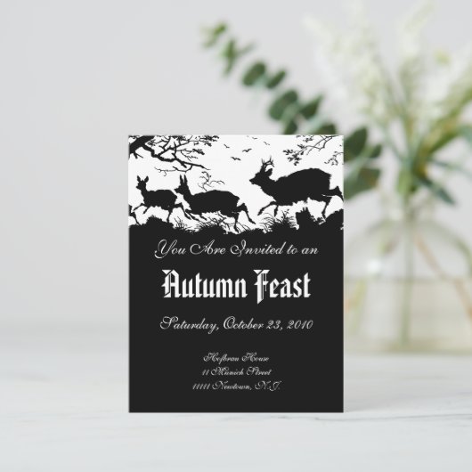 Uitnodiging voor een herfstfeest of oogstbal (Staand voorkant)