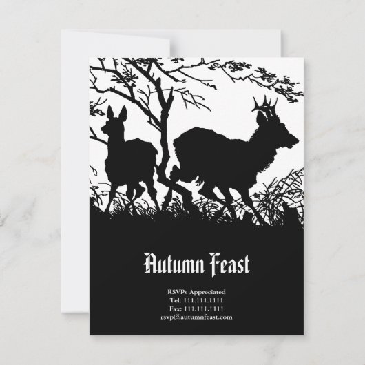 Uitnodiging voor een herfstfeest of oogstbal (Achterkant)