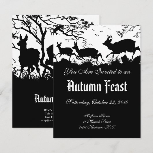 Uitnodiging voor een herfstfeest of oogstbal (Voorkant / Achterkant)