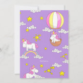 Uitnodiging voor een heteluchtballon van Unicorn (Achterkant)