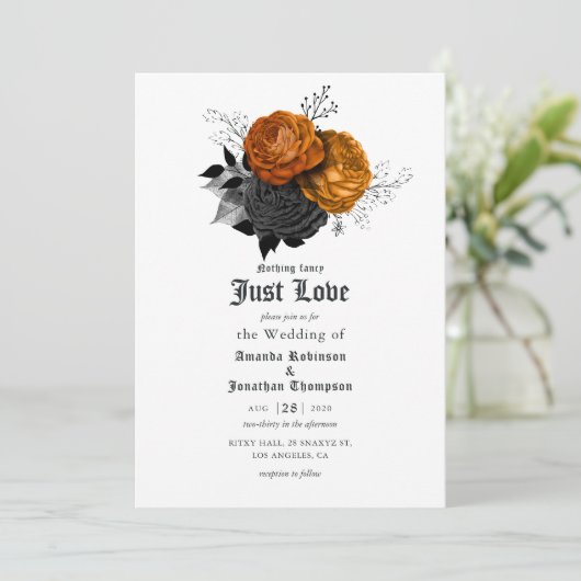 Uitnodiging voor een homohuwelijk in het zwart en (Staand voorkant)