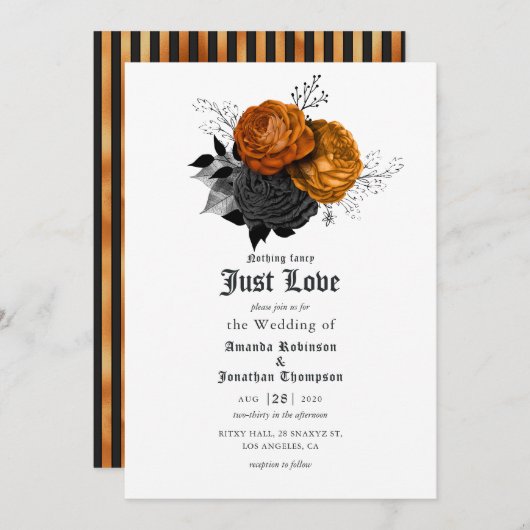 Uitnodiging voor een homohuwelijk in het zwart en (Voorkant / Achterkant)