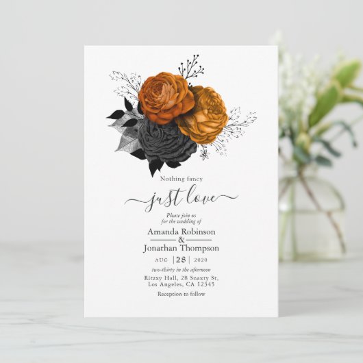 Uitnodiging voor een homohuwelijk in het zwart en (Staand voorkant)