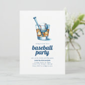 Uitnodiging voor een honkbalfeest met Whiskey Glas (Staand voorkant)