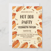 Uitnodiging voor een Hotdogfeest – Leuke voedselvi (Voorkant)
