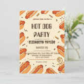 Uitnodiging voor een Hotdogfeest – Leuke voedselvi (Staand voorkant)