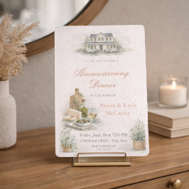 Uitnodiging voor een housewarming-diner