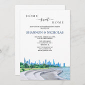 Uitnodiging voor een housewarming met Chicago Skyl (Voorkant / Achterkant)