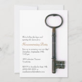 Uitnodiging voor een housewarming met skelet sleut (Achterkant)