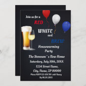 Uitnodiging voor een Housewarming Party: Rood, Wit (Voorkant / Achterkant)