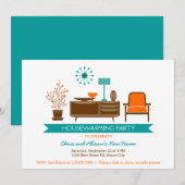 Uitnodiging voor een housewarming party voor moder (Voorkant / Achterkant)