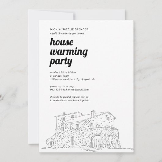 Uitnodiging voor een housewarmingfeestje (Voorkant)