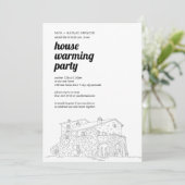 Uitnodiging voor een housewarmingfeestje (Staand voorkant)