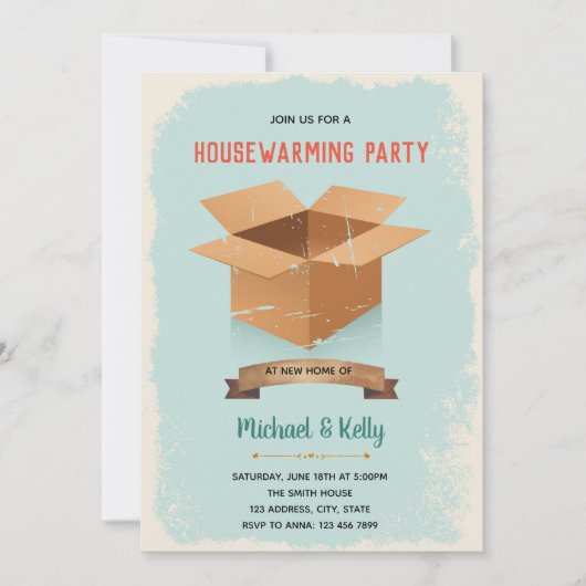 Uitnodiging voor een housewarmingparty (Voorkant)
