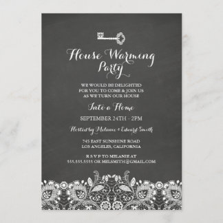 Uitnodiging voor een housewarmingparty in Vintage