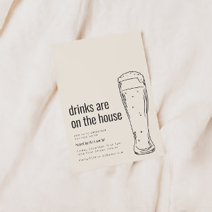 Uitnodiging voor een housewarmingparty met bier