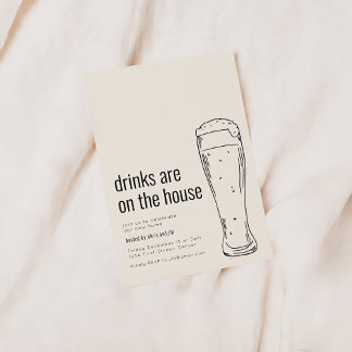 Uitnodiging voor een housewarmingparty met bier