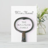 Uitnodiging voor een housewarmingparty met oude sl (Staand voorkant)