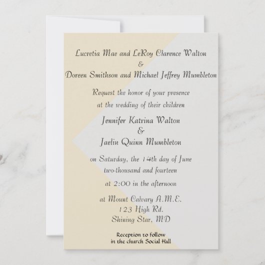 Uitnodiging voor een huwelijk met ouders (Voorkant)