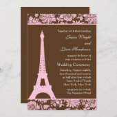 Uitnodiging voor een huwelijk met Parijs en Chocol (Voorkant / Achterkant)