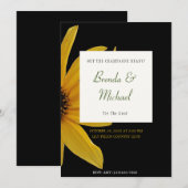 Uitnodiging voor een huwelijk met zwarte en gele F (Voorkant / Achterkant)