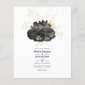 uitnodiging voor een huwelijk met zwarte en goudb flyer (Voorkant)