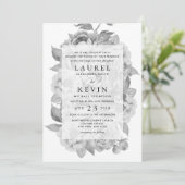  uitnodiging voor een huwelijk met zwarte en witte (Staand voorkant)