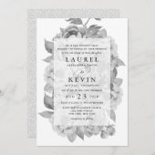  uitnodiging voor een huwelijk met zwarte en witte (Voorkant / Achterkant)