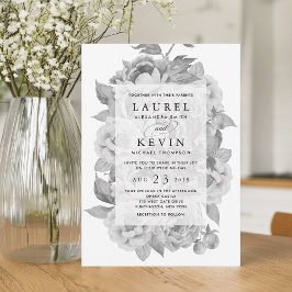  uitnodiging voor een huwelijk met zwarte en witte