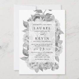  uitnodiging voor een huwelijk met zwarte en witte