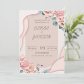 Uitnodiging voor een huwelijksfeest – Elegant souv (Staand voorkant)